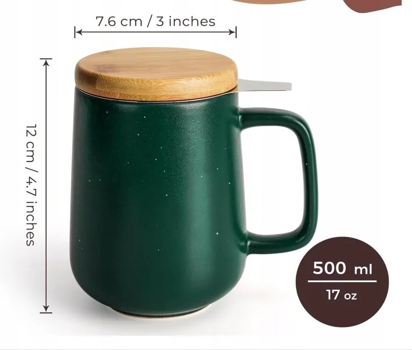 Teáscsésze fedővel 500 ml-es teáscsésze