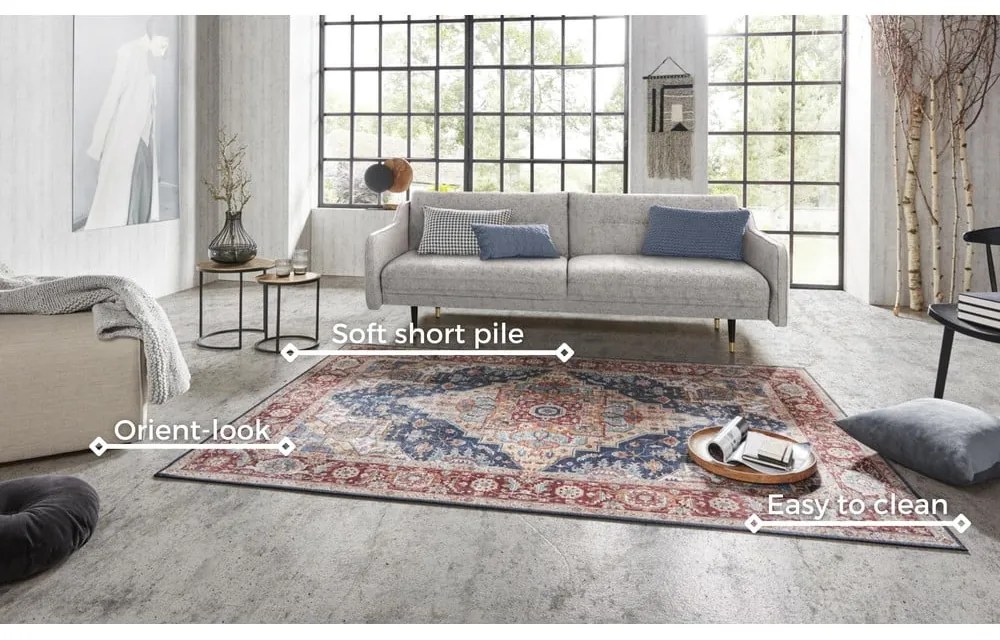 Sylla sötétkék-piros szőnyeg, 200 x 290 cm - Nouristan