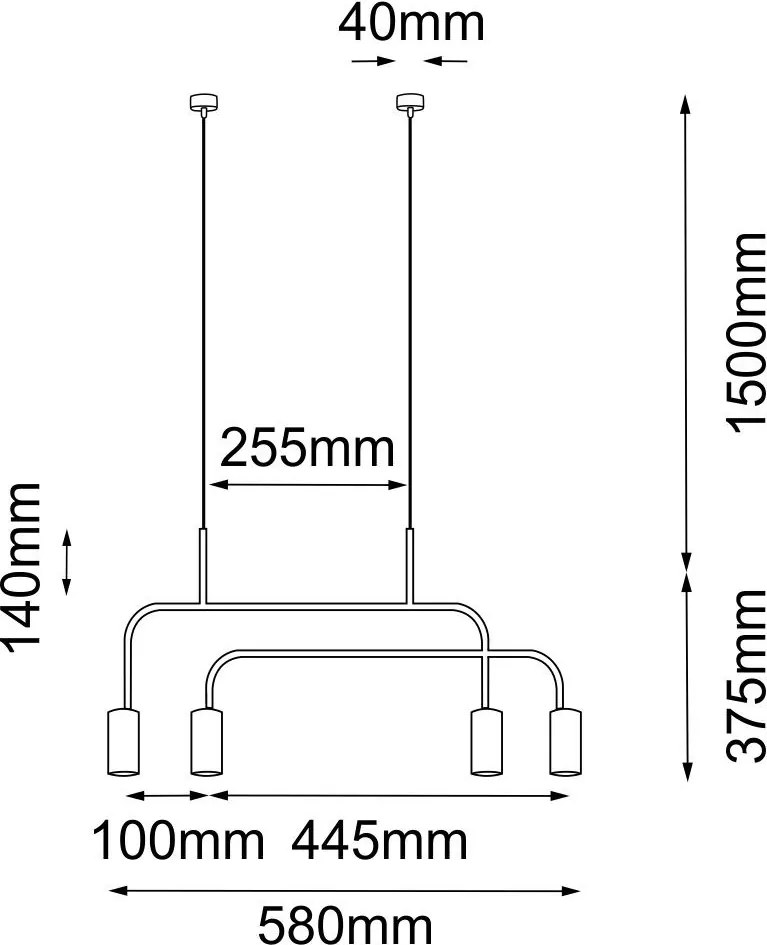 Antigo Vai 8839 Függőlámpa 4x10W/GU10 IP20