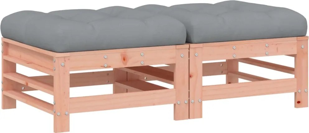 vidaXL 2 db tömör fenyőfa kerti lábzsámoly párnával