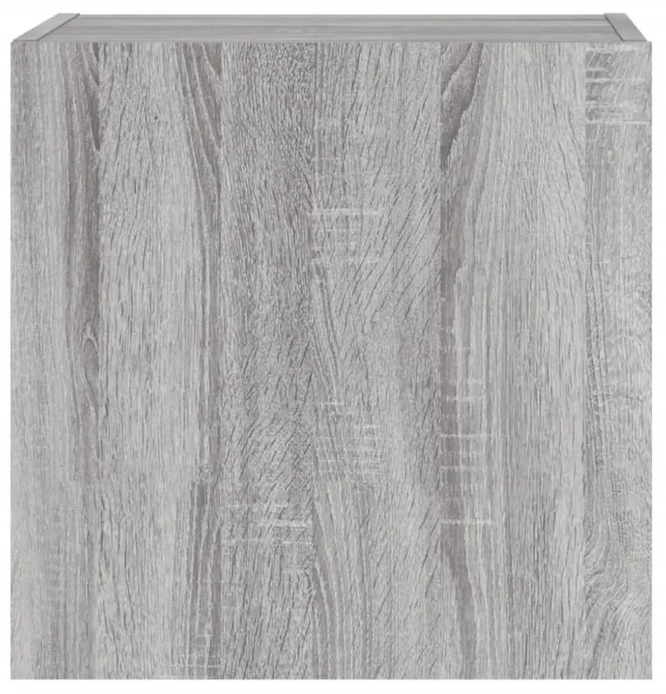 2 db szürke sonoma szerelt fa fali TV-szekrény 40,5x30x40 cm