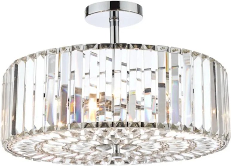 LAURA ASHLEY 3649007-Q FERNHURST Kristály Mennyezeti Lámpa Csiszolt Króm G9 IP20