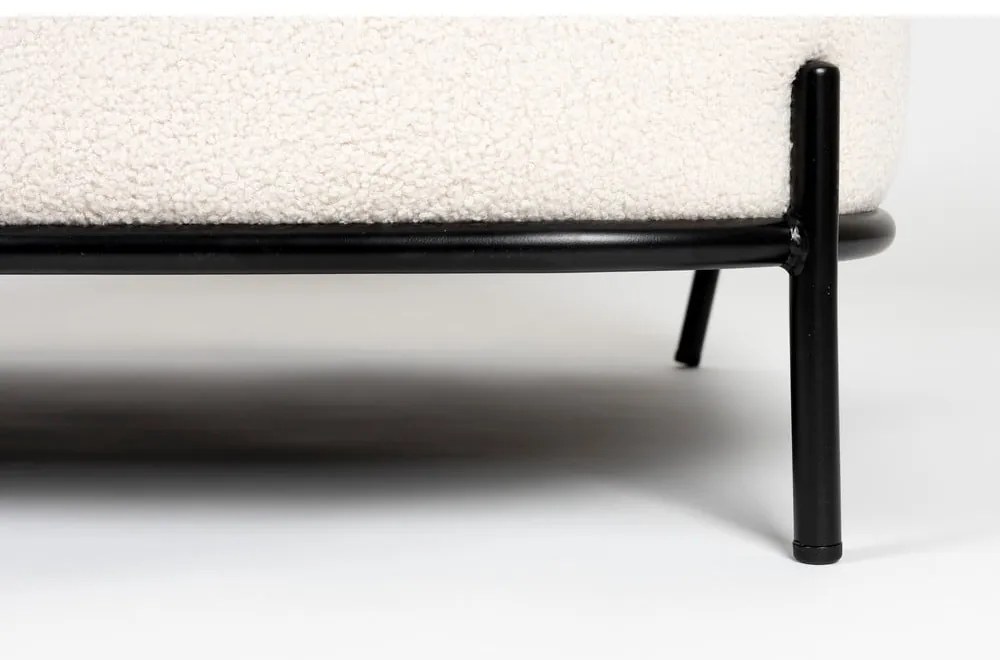 Krémszínű buklé kanapé 125 cm Polly – White Label