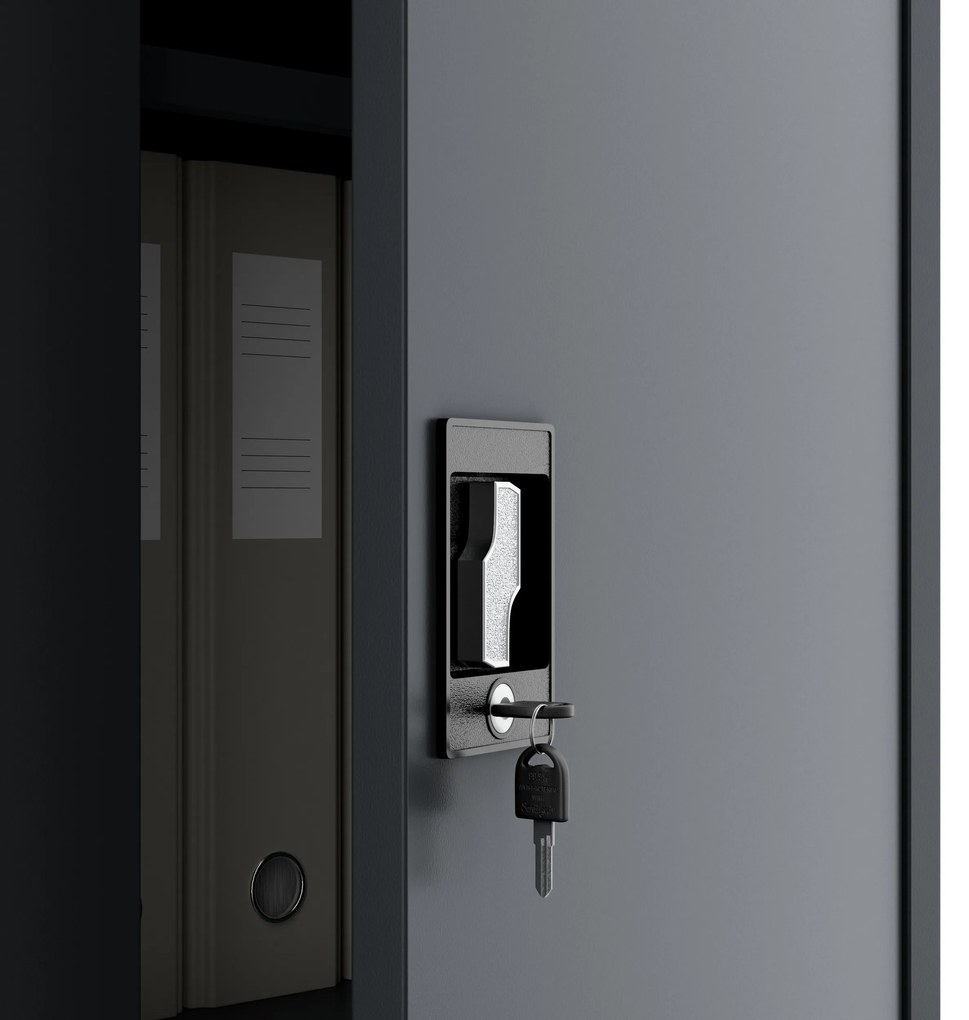 Fém öltözőszekrény DAWID, 900 x 1850 x 450 mm, antracit