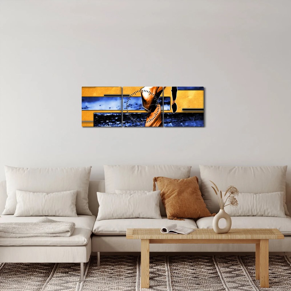 Egy absztrakt festmény képe (órával) (90x30 cm)