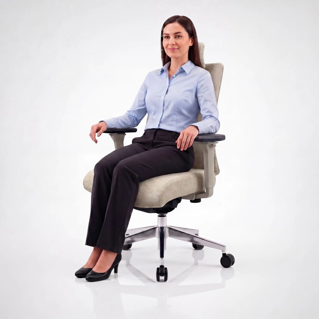 Ergonómikus, forgó irodai szék, világos bézs: VECTOR