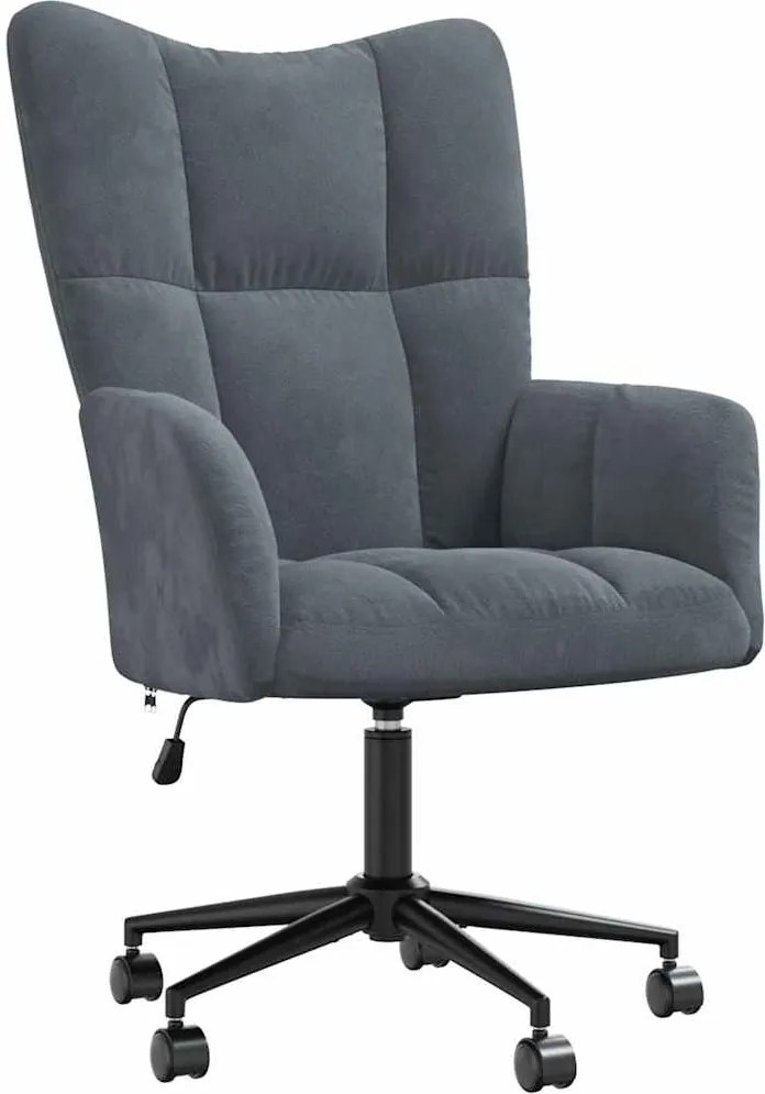 vidaXL Pihenőszék kerékkel Sötétszürke 69 x 61,5 x 102 cm Bársony