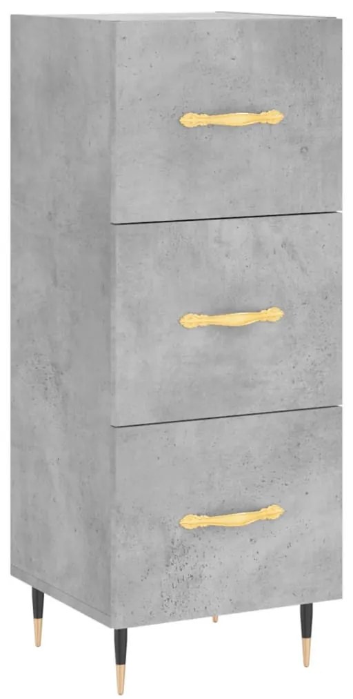 betonszürke szerelt fa magasszekrény 34,5x34x180 cm
