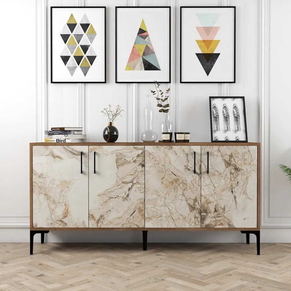 Kiev 160 - Walnut, White Marble