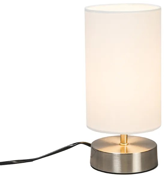 Modern asztali lámpa fehér kerek 12 cm fényerő-szabályozóval - Milo 2