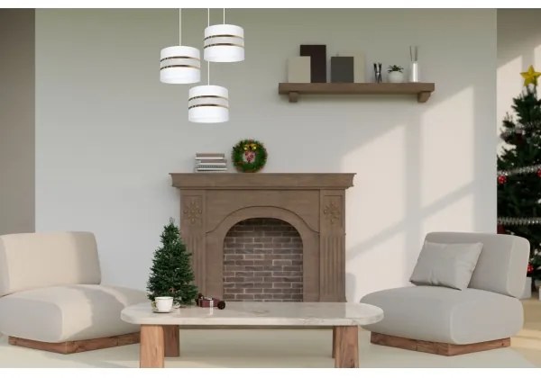 Csillár zsinóron CORAL 3xE27/60W/230V fehér