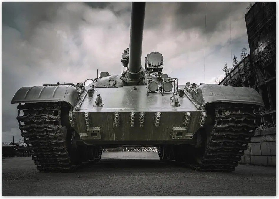 Poszterek A5 Szint Régi tank a háttérben törmelék