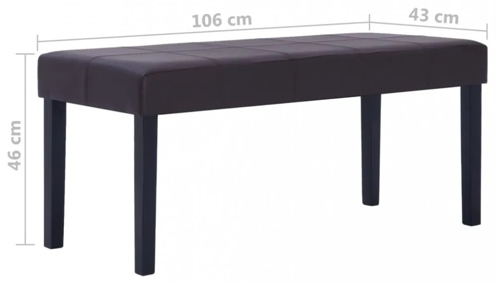 barna műbőr pad 106 cm