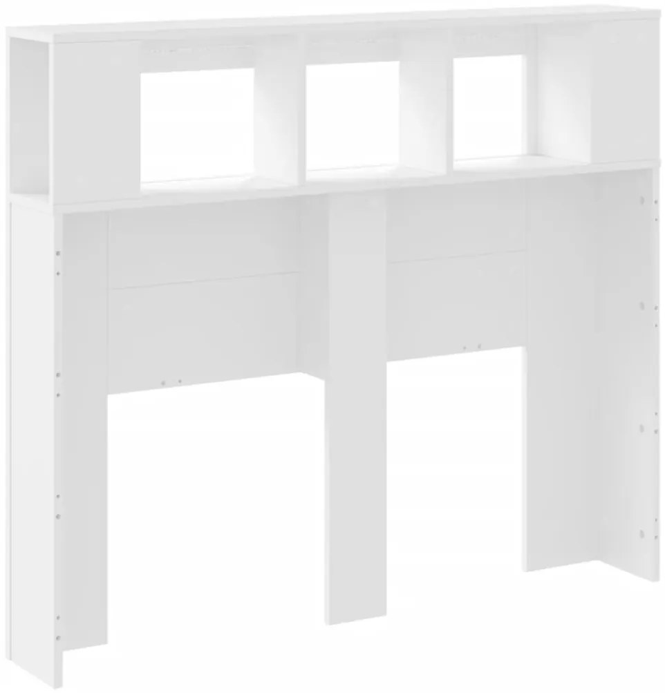 fehér szerelt fa LED-es fejtámla 120x18,5x103,5 cm