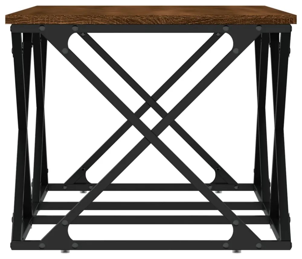 barna tölgyszínű szerelt fa dohányzóasztal 100 x 49 x 40 cm