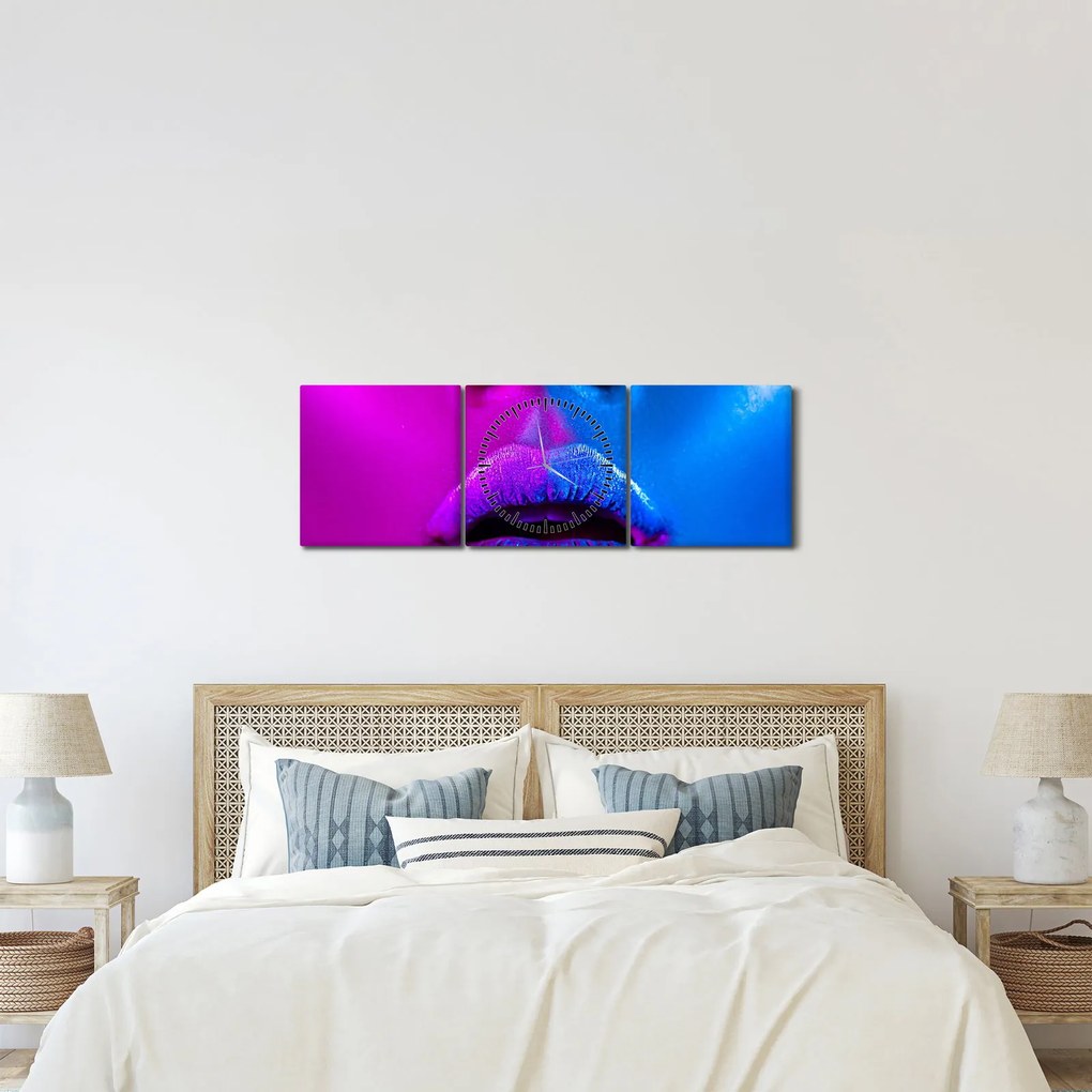 Színes tollak képe (órával) (90x30 cm)