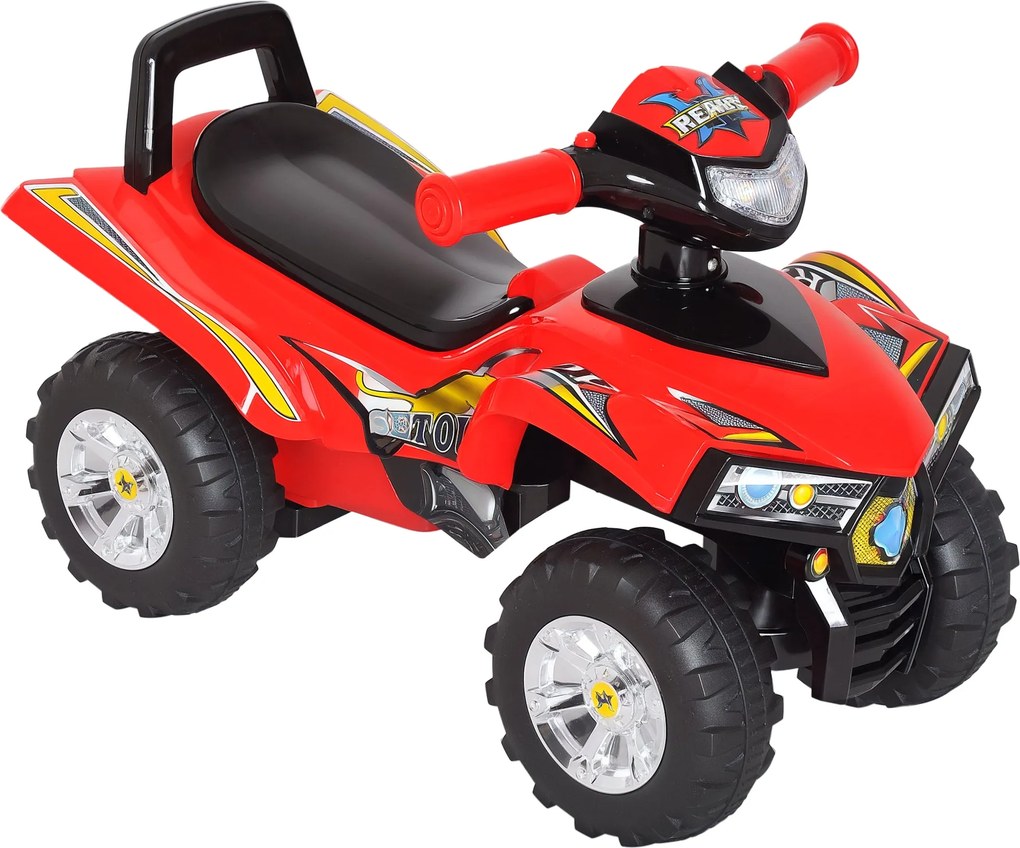 HOMCOM Gyermek Quad Játékautó Pedál Nélkül, Baba Verseny Stílusú Gyalogos Játék, Haranggal, Zenével és Fényszóróval 60x38x42cm | Aosom