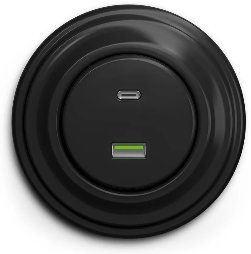 Kliklap - Retro USB aljzat A+C fekete kerettel