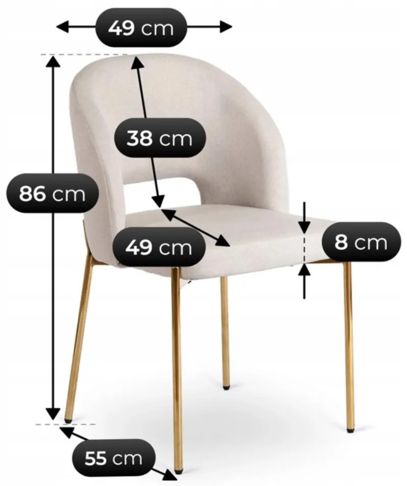 Krém/Arany Étkezőszék BROS