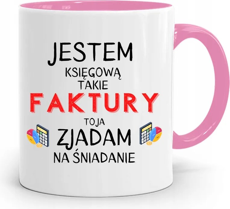 Rózsaszín Bögre Ajándék Könyvelőnek, fényképes nyomattal