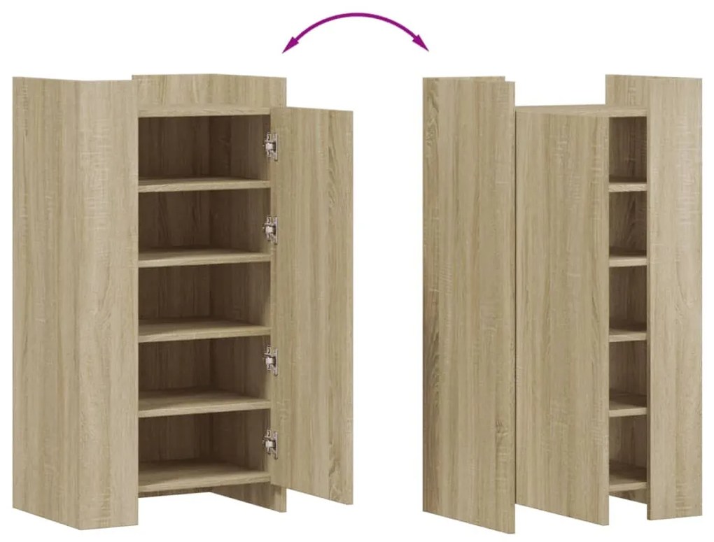 vidaXL sonoma tölgy színű szerelt fa cipőszekrény 52 x 37,5 x 100 cm