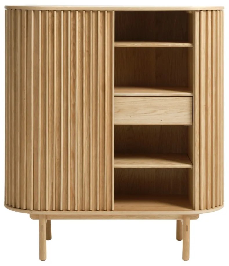 Natúr színű szekrény tölgyfa dekorral 110x125 cm Carno – Unique Furniture