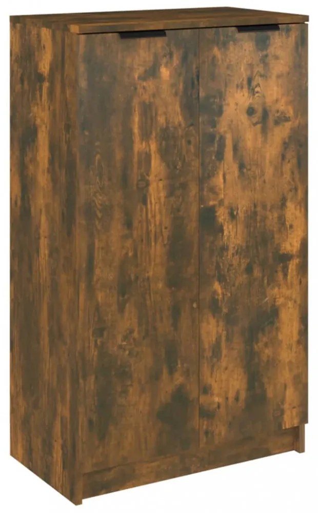 füstös tölgyszínű szerelt fa cipősszekrény 59 x 35 x 100 cm