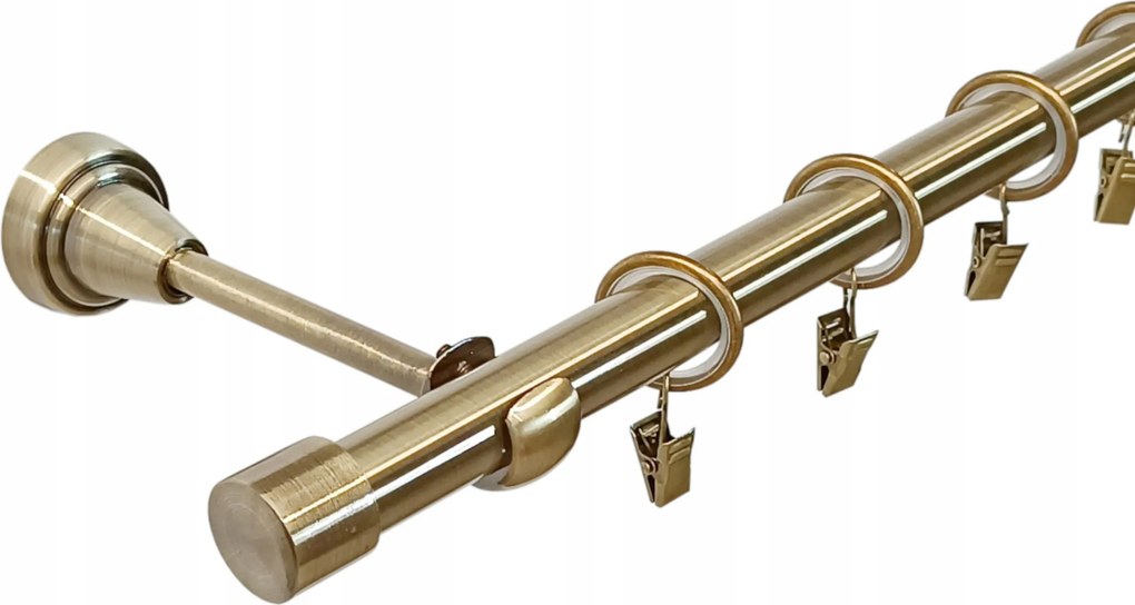 Lux Fém Függönykarnis 19 mm Szimpla Arany Antik 140 cm MIX Végek