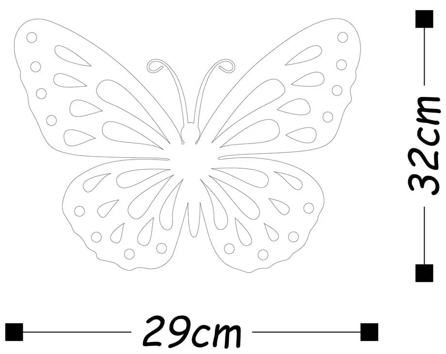 Butterfly aranyszínű fali dekoráció - Wallity