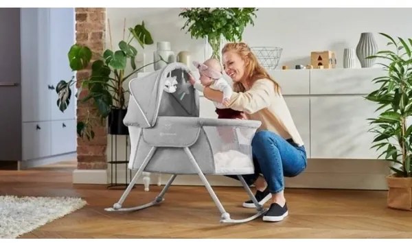 KINDERKRAFT - 3 az 1-ben LOVI gyerekágy, szürke