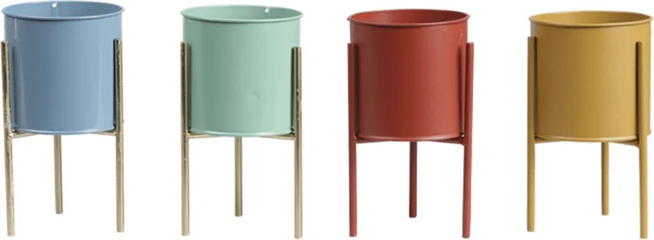 2 darabos virágtartó szett, kék/neo mint/arany, ROZEL SET