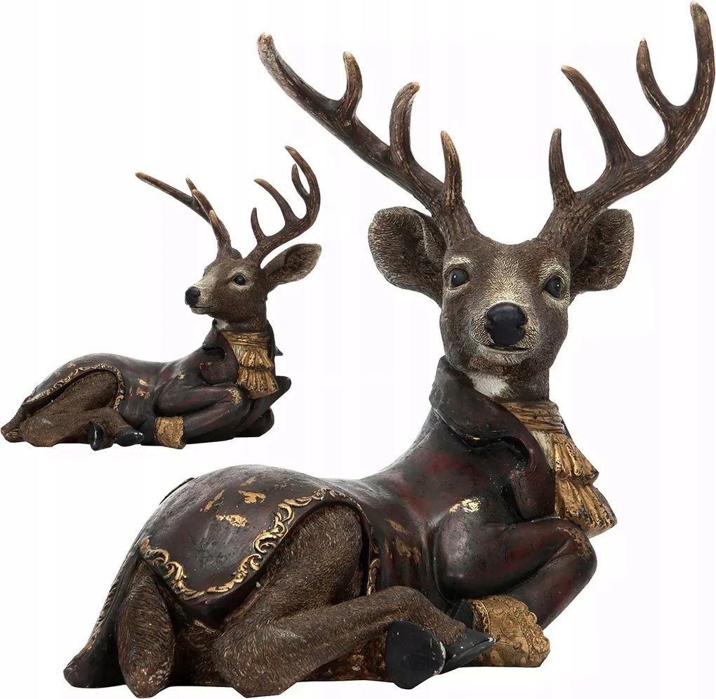 Szarvas Rénszarvas Figura Karácsonyi Dekoráció 39cm