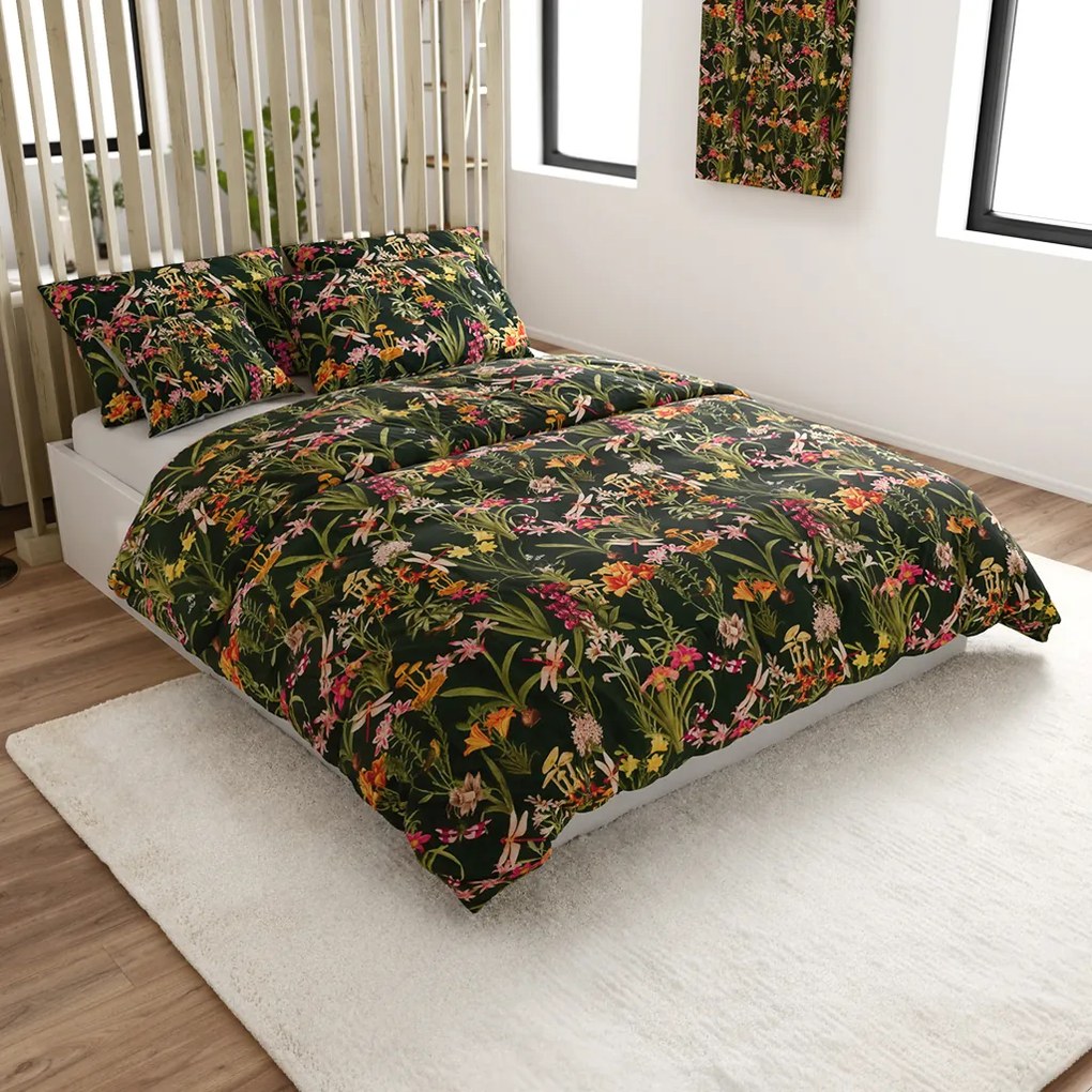 Mikroszálas ágynemű MYSTIC GARDEN sötétzöld Ágyneműhuzat mérete: 2 db 70 x 90 cm | 200 x 220 cm