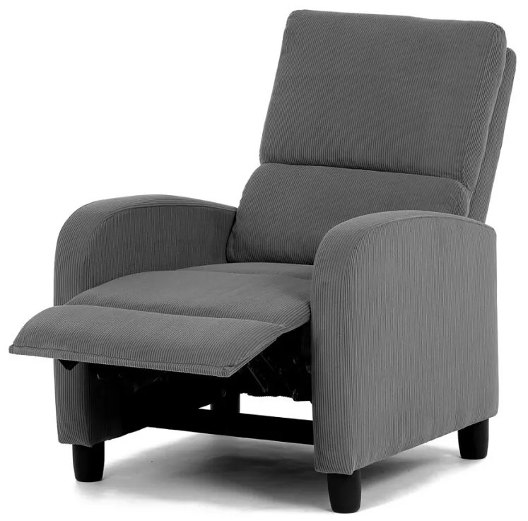 Fotoliu De Relaxare Și TV Culoare Gri,Material Catifea Matlasată, Reglabil Manual, Rabatalil, TV-4011