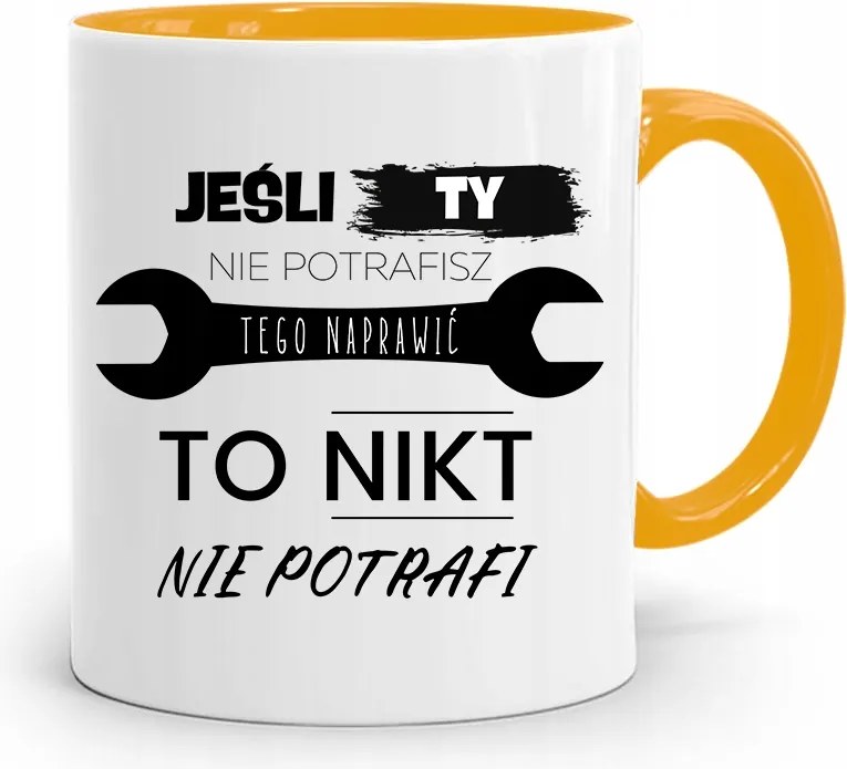 Sárga Építőipari Bögre Barkácsoló Ajándék fényképes nyomtatással