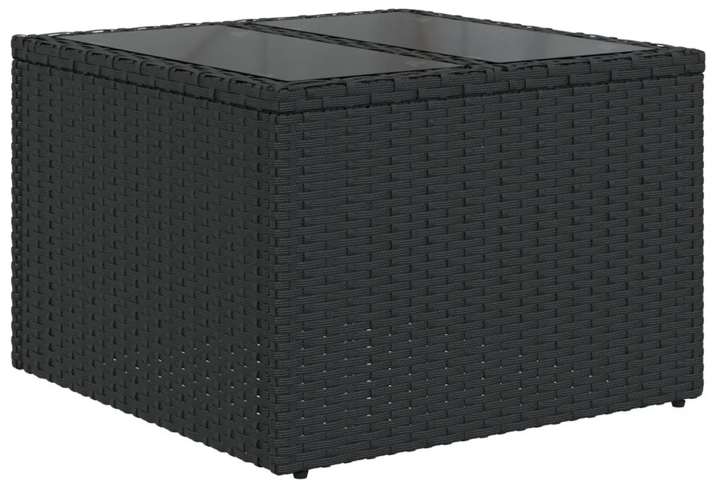 vidaXL 9 Részes Kertibútor Szett Párnákkal Fekete Pödrött Rattan