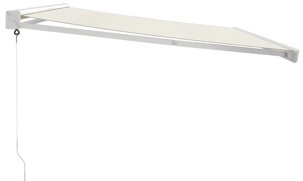 krémszínű szövet és alumínium behúzható napellenző 4 x 3 m