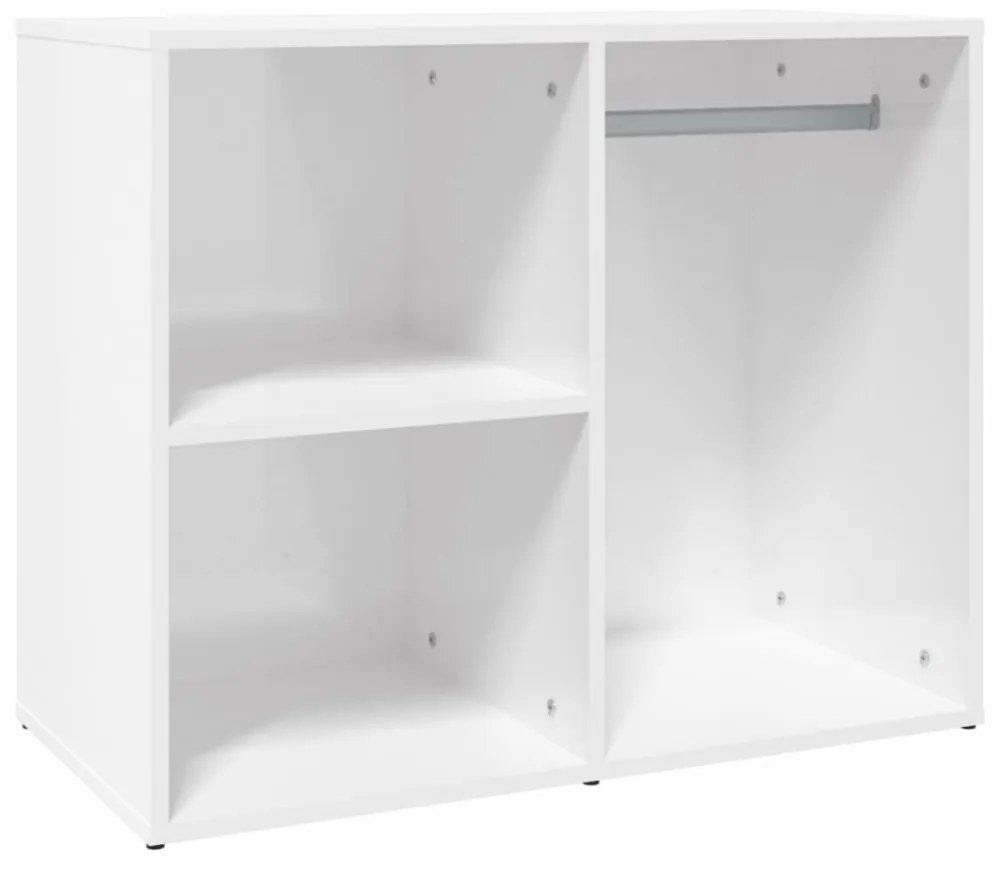 magasfényű fehér szerelt fa pipereszekrény 80 x 40 x 65 cm