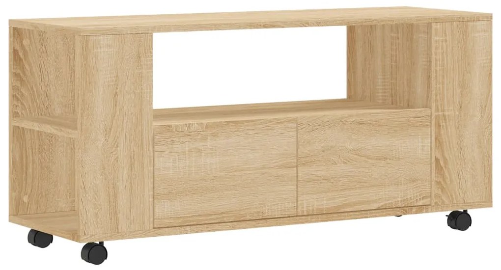 sonoma tölgy színű szerelt fa TV-szekrény 102 x 34,5 x 43 cm