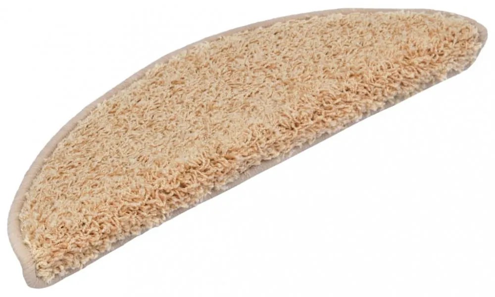 10 db krémszínű, félkör alakú lépcsőszőnyeg 56 x 17 x 3 cm