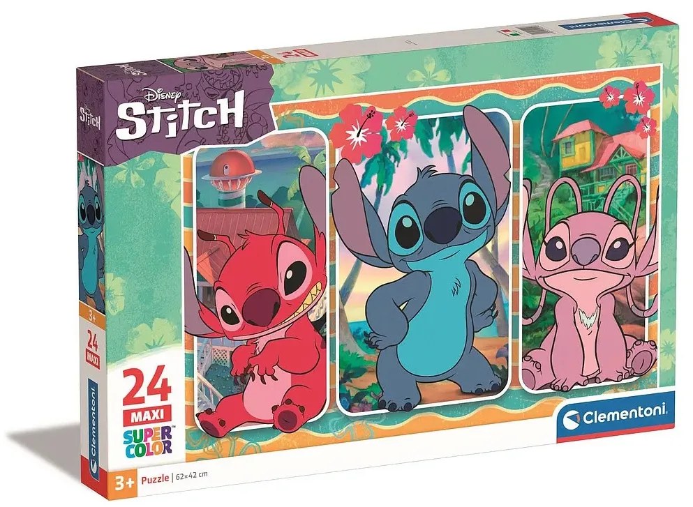 Disney Lilo és Stitch, A csillagkutya Evile 24 db-os maxi puzzle Clementoni