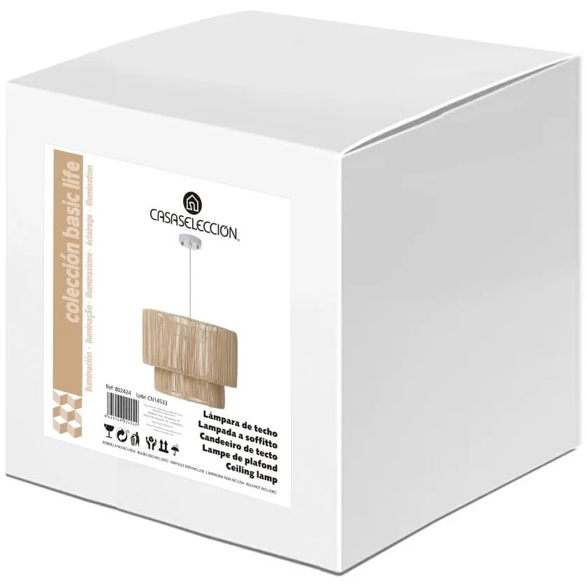 Natúr színű rattan mennyezeti lámpa rattan búrával ø 38 cm Natural Way – Casa Selección
