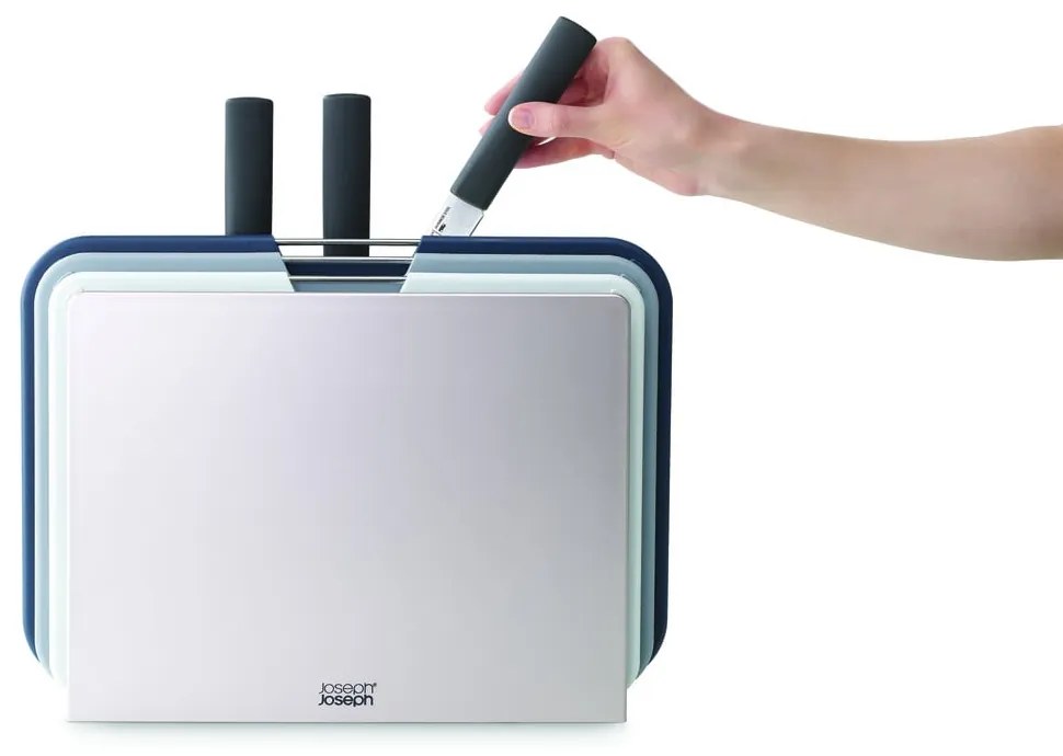 Nest Plus 3 db-os vágódeszka és kés szett állvánnyal - Joseph Joseph