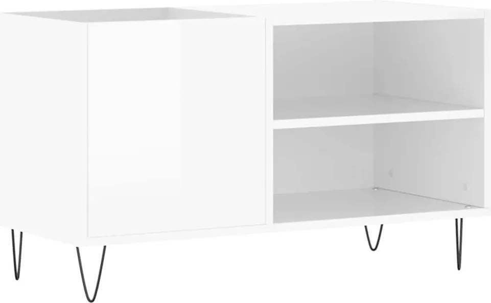 vidaXL magasfényű fehér szerelt fa hanglemezszekrény 85x38x48 cm