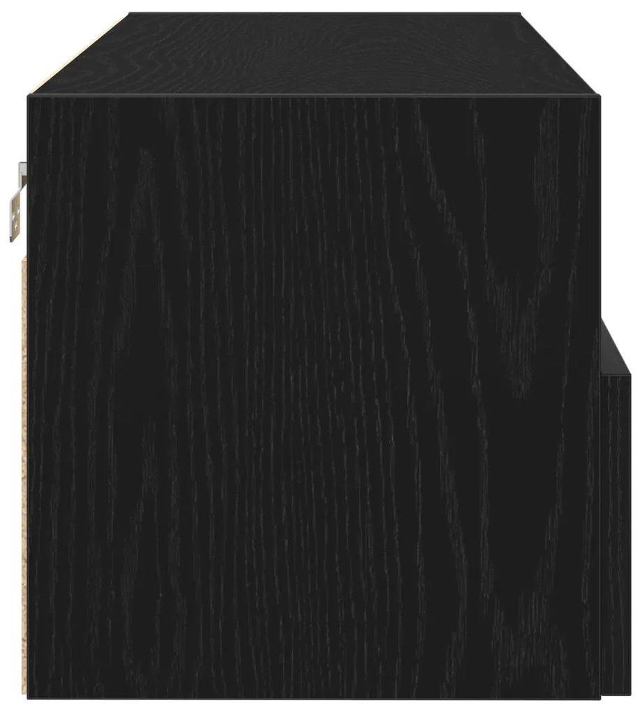 TV Faliszekrények 2 db Fekete Tömörfa 100x30x30 cm Mérnöki Fa