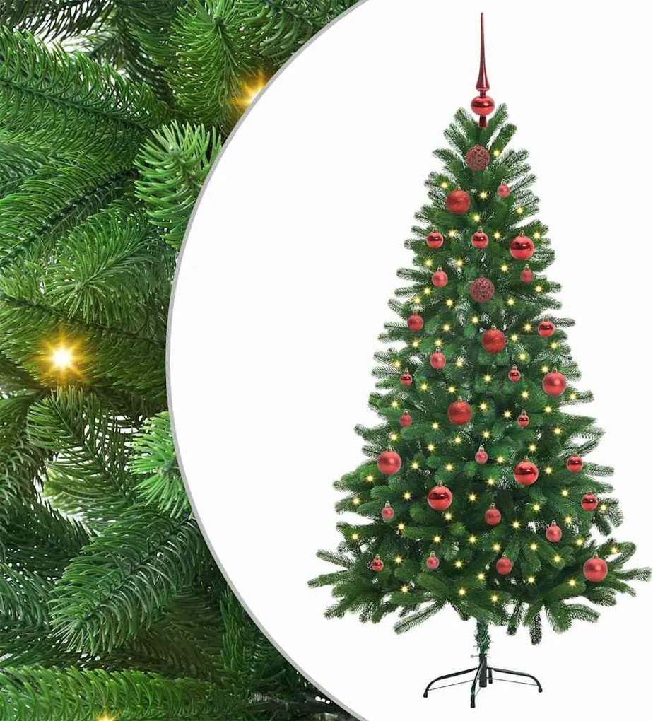 vidaXL Karácsonyfa 150 LED-del állvánnyal Zöld 150 cm PE