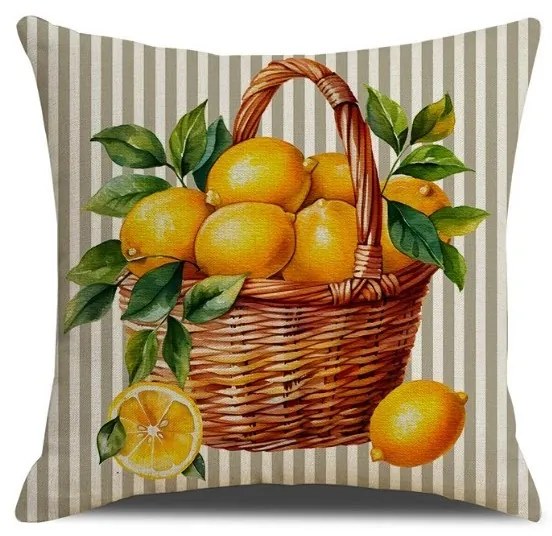 Lemon Basket párnahuzat 45x45 cm, bézs