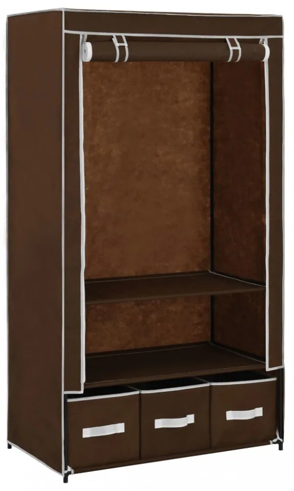 vidaXL barna szövet ruhásszekrény 87 x 49 x 159 cm