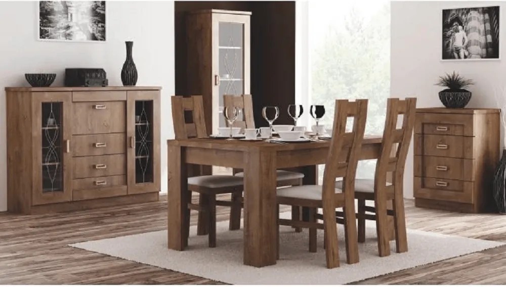 Komód, tölgyfa lefkas, TEDY TYP T14