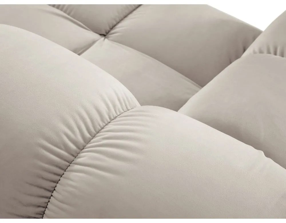 Bézs bársony moduláris sarokkanapé (bal oldali) Bellis – Micadoni